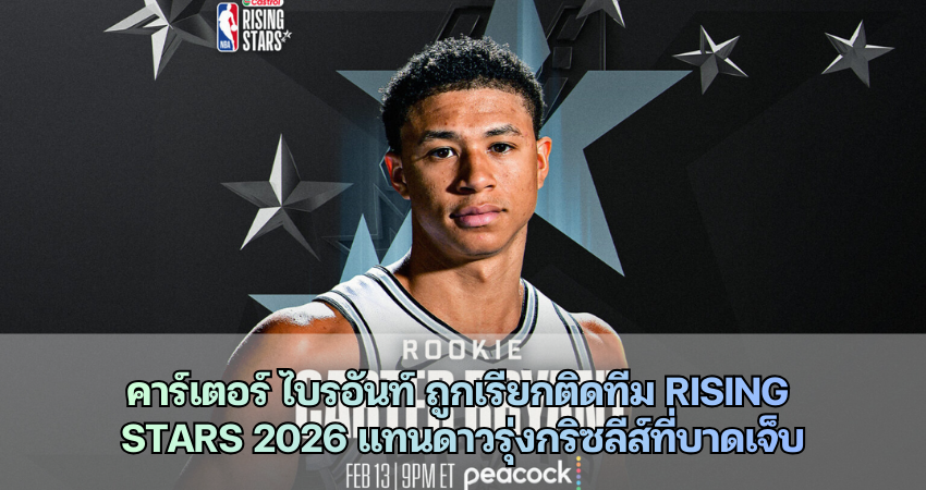 คาร์เตอร์ ไบรอันท์ ถูกเรียกติดทีม Rising Stars 2026