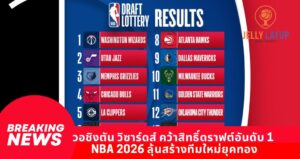 วอชิงตัน วิซาร์ดส์ คว้าสิทธิ์ดราฟต์อันดับ 1 NBA 2026 ลุ้นสร้างทีมใหม่ยุคทอง